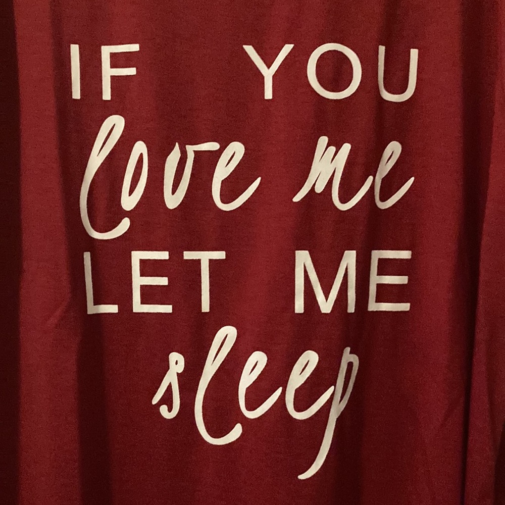 3XL Women Sleep Shirt in Burgundy Wine Color - Picture 2 of 6